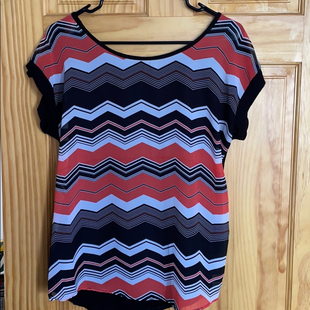 Patterned front blouse